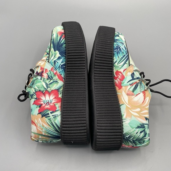 T.U.K. Tropical Floral Creepers Platform Shoes EU 36 Womens US 5 Hawaiian Mens 3 - Picture 6 of 8